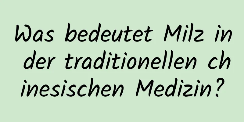 Was bedeutet Milz in der traditionellen chinesischen Medizin?