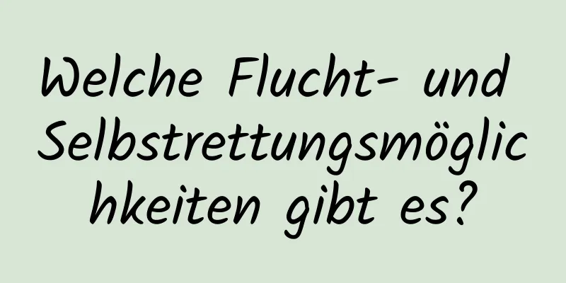 Welche Flucht- und Selbstrettungsmöglichkeiten gibt es?