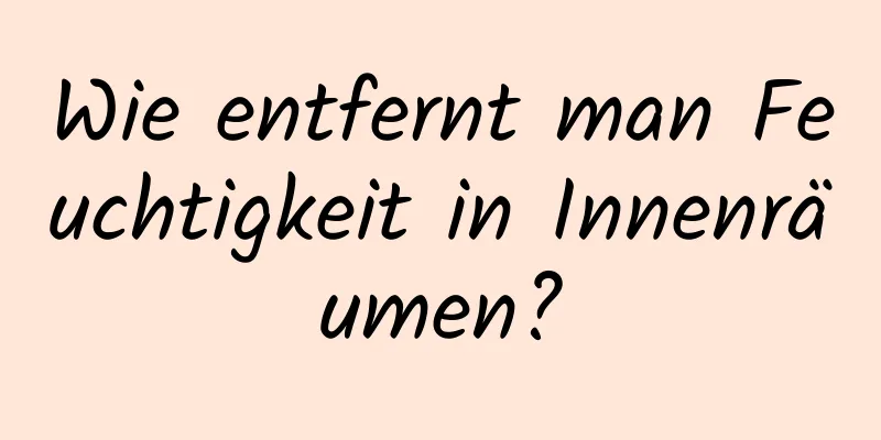 Wie entfernt man Feuchtigkeit in Innenräumen?