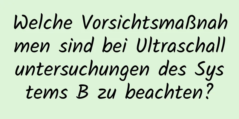 Welche Vorsichtsmaßnahmen sind bei Ultraschalluntersuchungen des Systems B zu beachten?