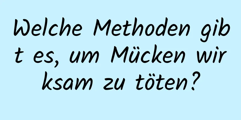 Welche Methoden gibt es, um Mücken wirksam zu töten?