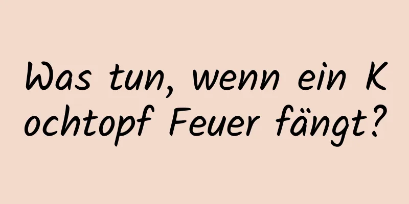 Was tun, wenn ein Kochtopf Feuer fängt?