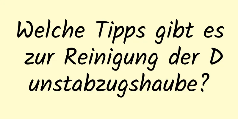 Welche Tipps gibt es zur Reinigung der Dunstabzugshaube?