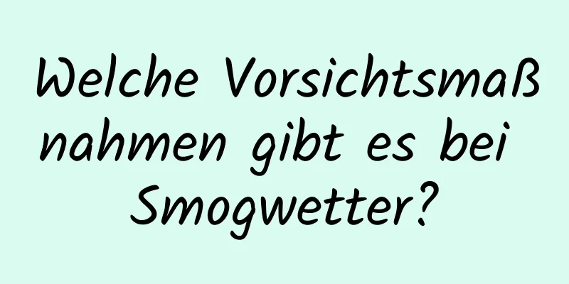 Welche Vorsichtsmaßnahmen gibt es bei Smogwetter?