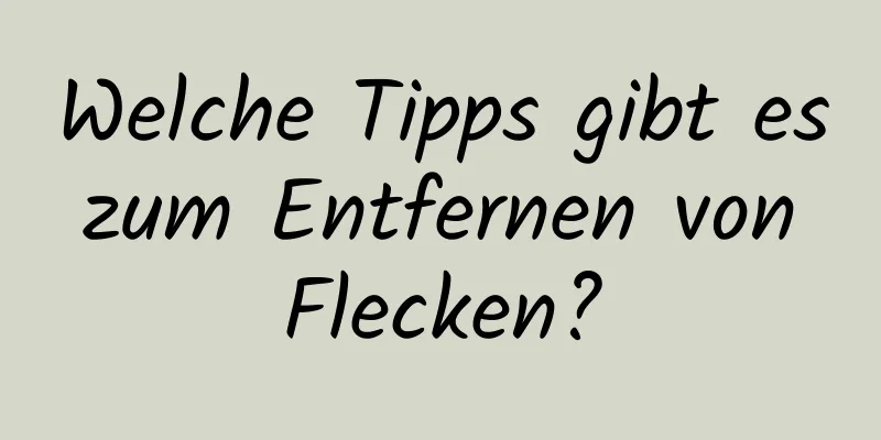 Welche Tipps gibt es zum Entfernen von Flecken?