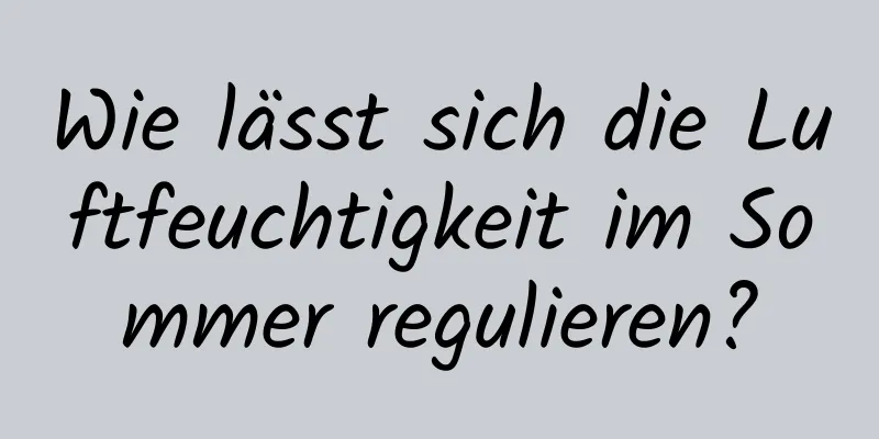 Wie lässt sich die Luftfeuchtigkeit im Sommer regulieren?