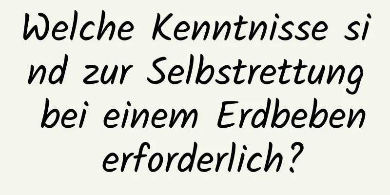Welche Kenntnisse sind zur Selbstrettung bei einem Erdbeben erforderlich?