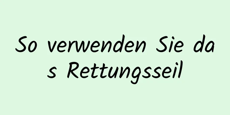 So verwenden Sie das Rettungsseil