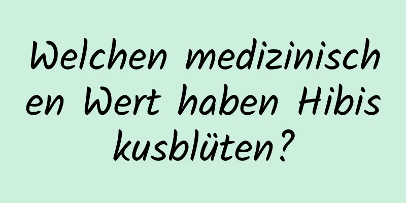 Welchen medizinischen Wert haben Hibiskusblüten?