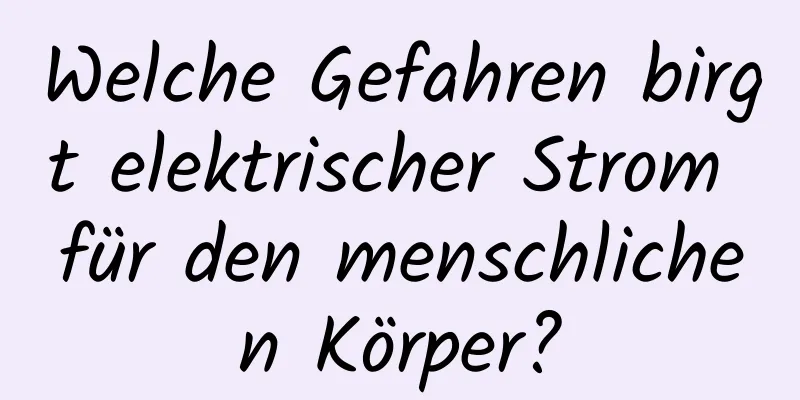 Welche Gefahren birgt elektrischer Strom für den menschlichen Körper?