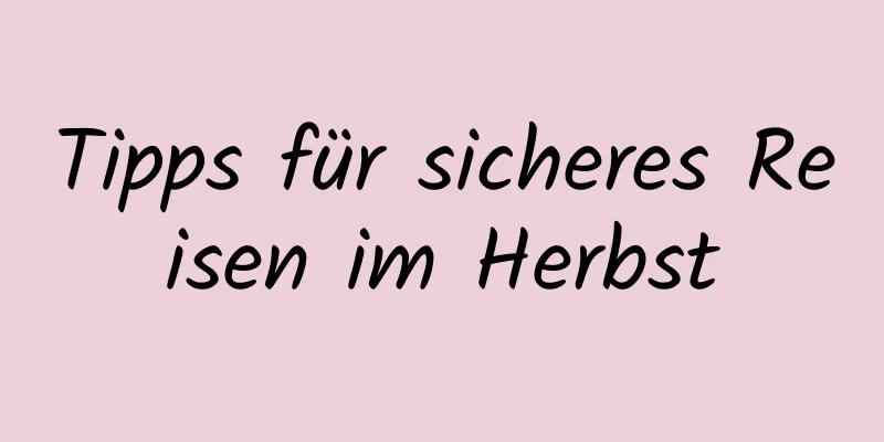 Tipps für sicheres Reisen im Herbst
