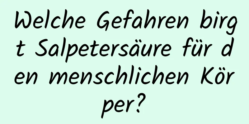 Welche Gefahren birgt Salpetersäure für den menschlichen Körper?