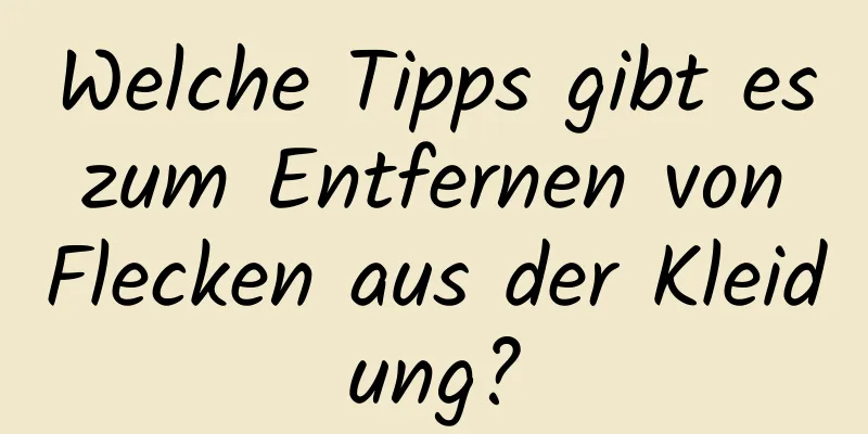 Welche Tipps gibt es zum Entfernen von Flecken aus der Kleidung?