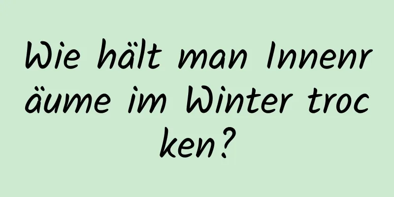 Wie hält man Innenräume im Winter trocken?