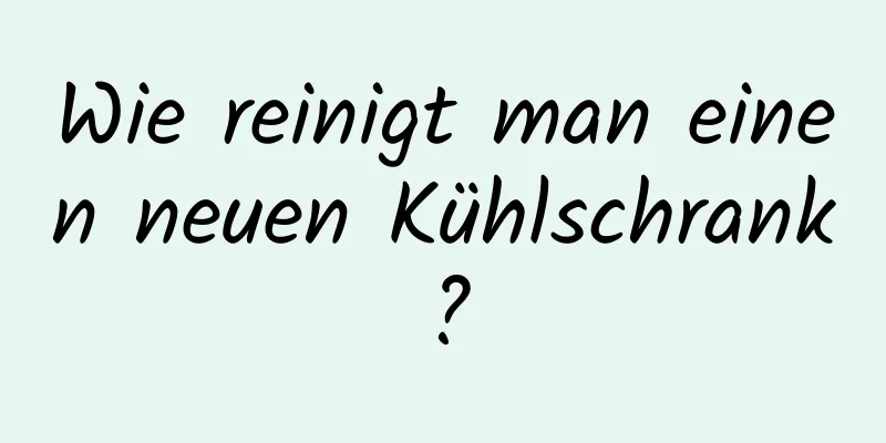 Wie reinigt man einen neuen Kühlschrank?