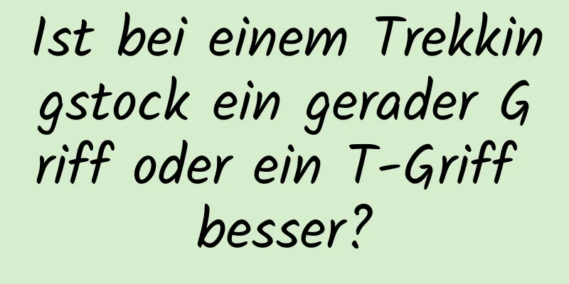 Ist bei einem Trekkingstock ein gerader Griff oder ein T-Griff besser?