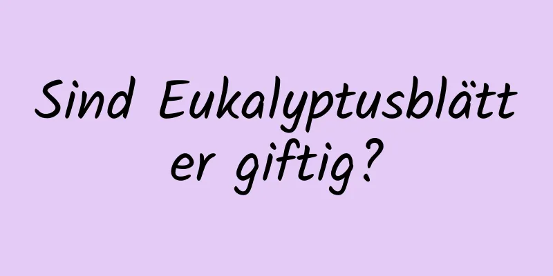 Sind Eukalyptusblätter giftig?