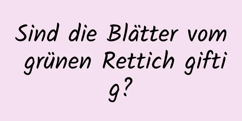 Sind die Blätter vom grünen Rettich giftig?