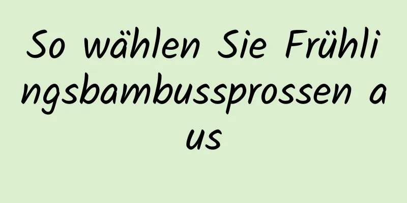 So wählen Sie Frühlingsbambussprossen aus