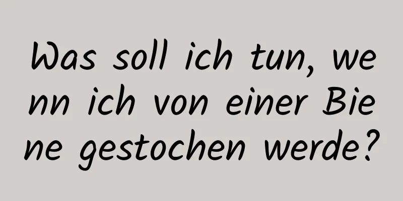 Was soll ich tun, wenn ich von einer Biene gestochen werde?