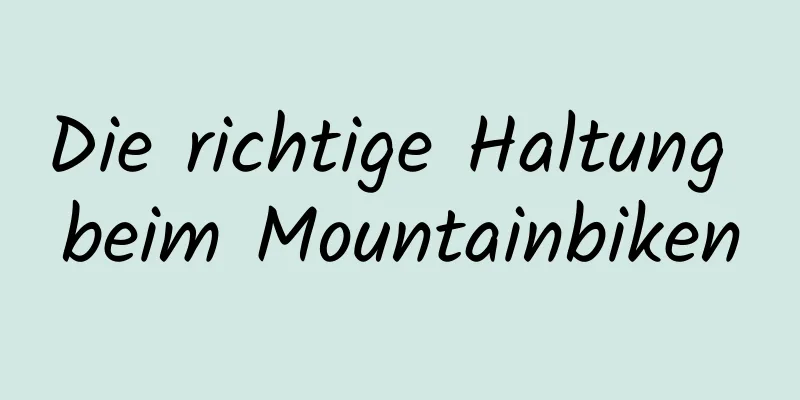 Die richtige Haltung beim Mountainbiken