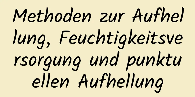 Methoden zur Aufhellung, Feuchtigkeitsversorgung und punktuellen Aufhellung