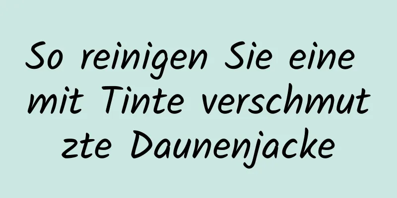 So reinigen Sie eine mit Tinte verschmutzte Daunenjacke