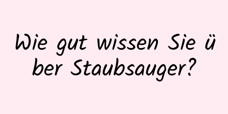 Wie gut wissen Sie über Staubsauger?