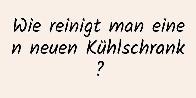 Wie reinigt man einen neuen Kühlschrank?