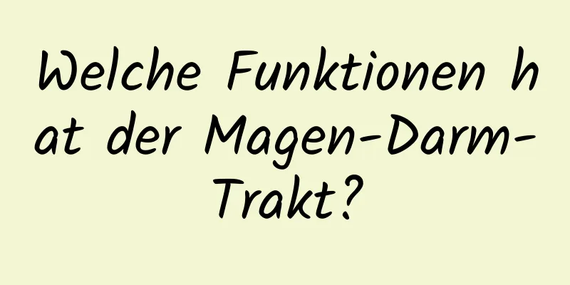 Welche Funktionen hat der Magen-Darm-Trakt?