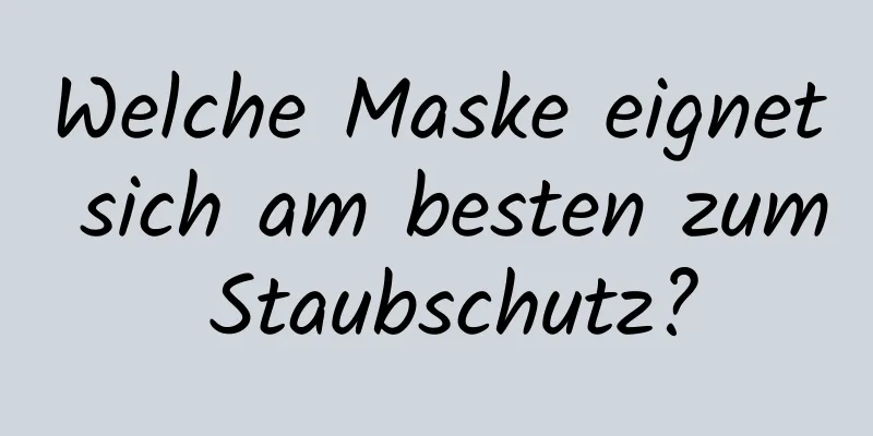 Welche Maske eignet sich am besten zum Staubschutz?
