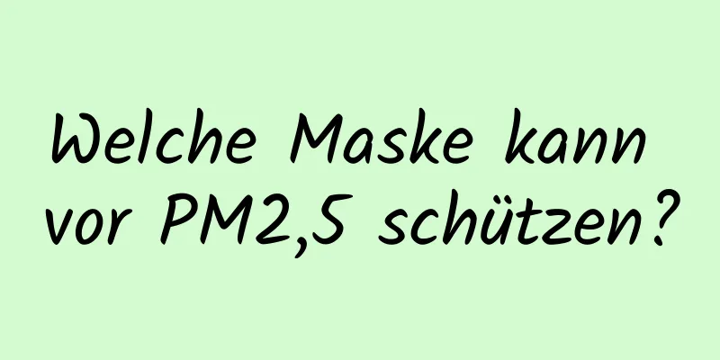 Welche Maske kann vor PM2,5 schützen?