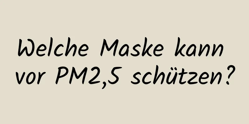 Welche Maske kann vor PM2,5 schützen?