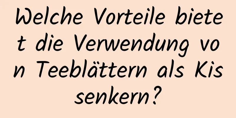 Welche Vorteile bietet die Verwendung von Teeblättern als Kissenkern?