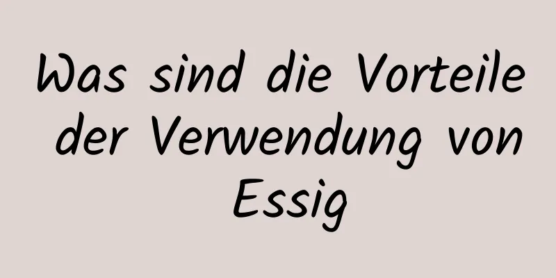 Was sind die Vorteile der Verwendung von Essig