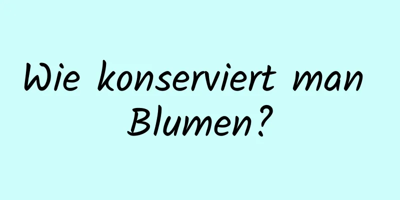 Wie konserviert man Blumen?