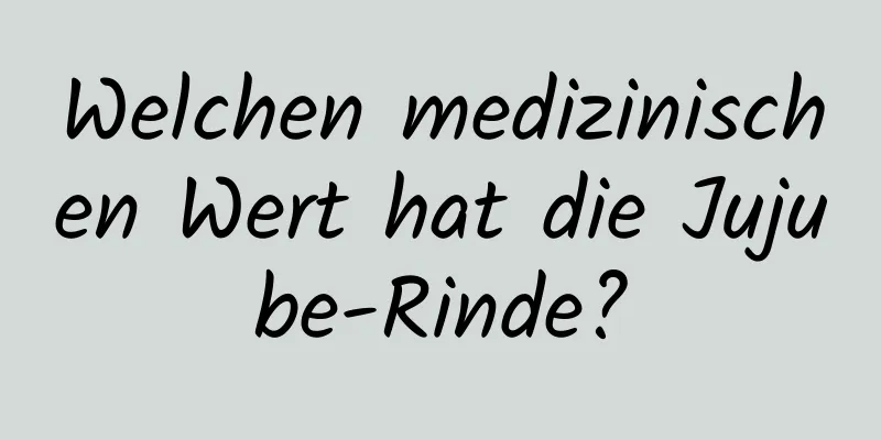 Welchen medizinischen Wert hat die Jujube-Rinde?