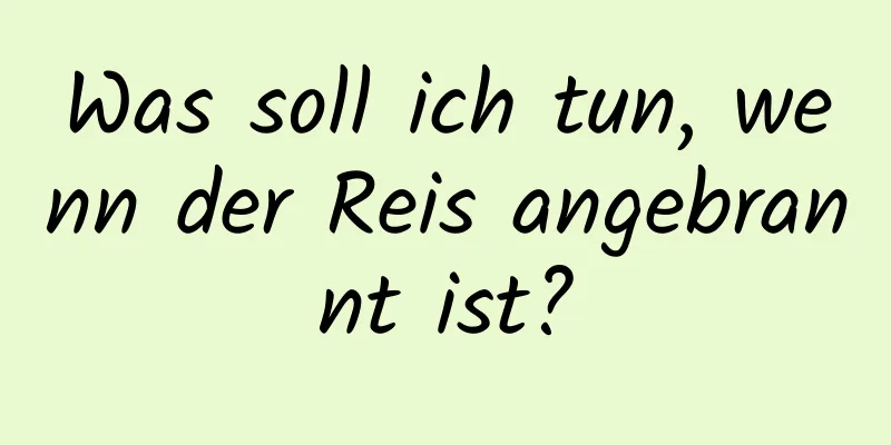 Was soll ich tun, wenn der Reis angebrannt ist?
