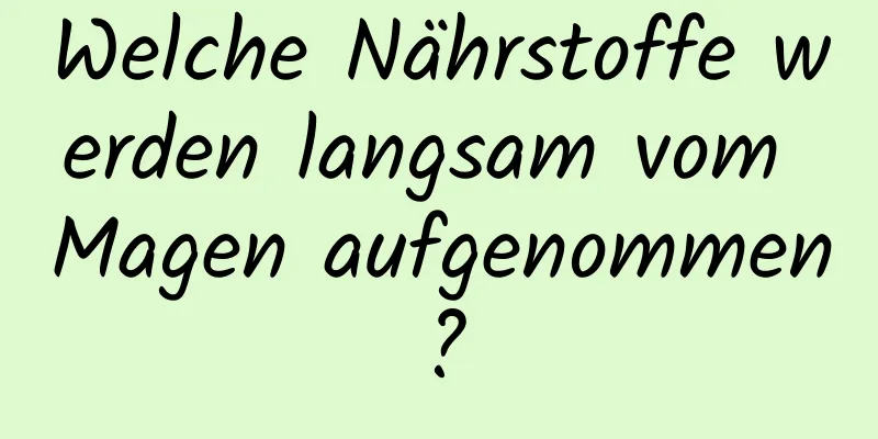 Welche Nährstoffe werden langsam vom Magen aufgenommen?