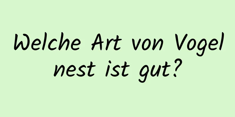Welche Art von Vogelnest ist gut?
