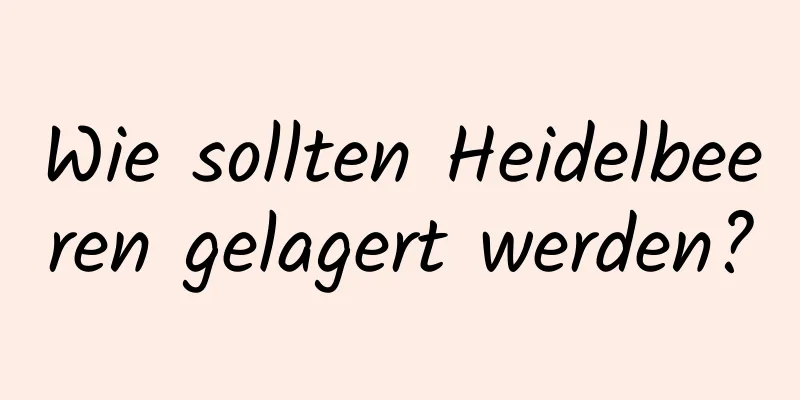 Wie sollten Heidelbeeren gelagert werden?