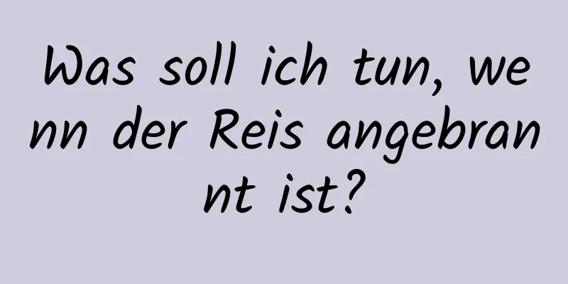 Was soll ich tun, wenn der Reis angebrannt ist?