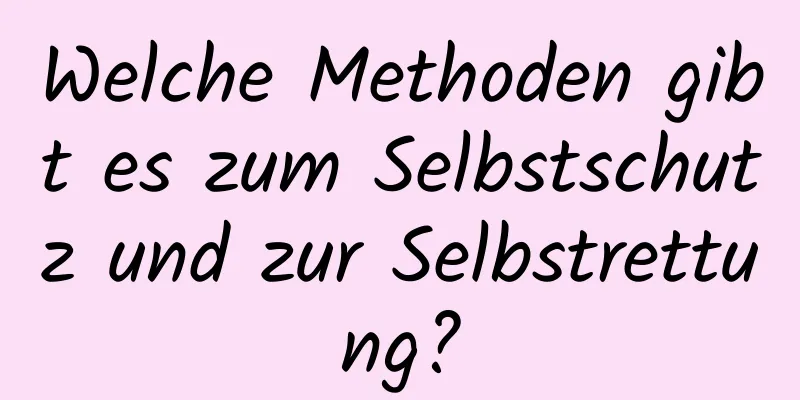 Welche Methoden gibt es zum Selbstschutz und zur Selbstrettung?