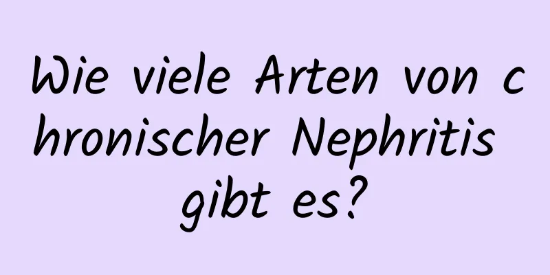 Wie viele Arten von chronischer Nephritis gibt es?