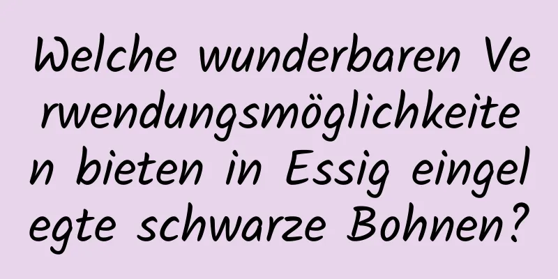 Welche wunderbaren Verwendungsmöglichkeiten bieten in Essig eingelegte schwarze Bohnen?