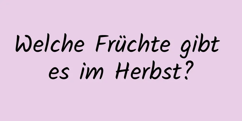 Welche Früchte gibt es im Herbst?