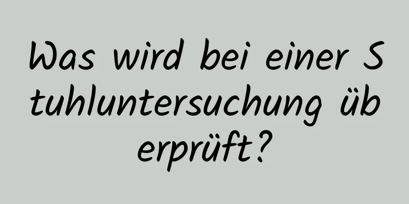 Was wird bei einer Stuhluntersuchung überprüft?