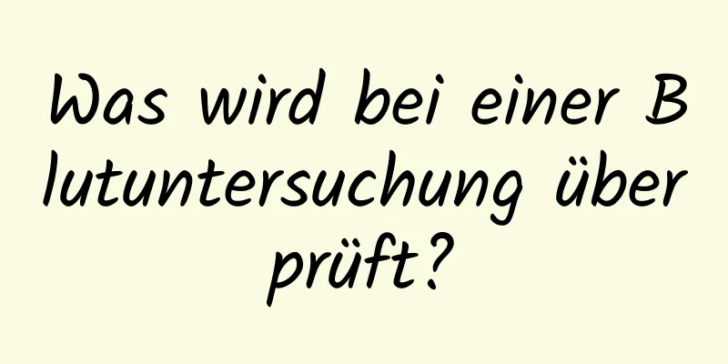 Was wird bei einer Blutuntersuchung überprüft?