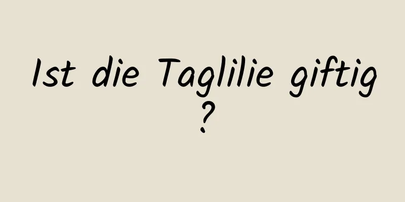 Ist die Taglilie giftig?