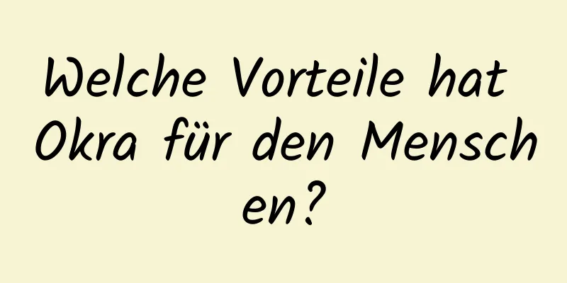 Welche Vorteile hat Okra für den Menschen?